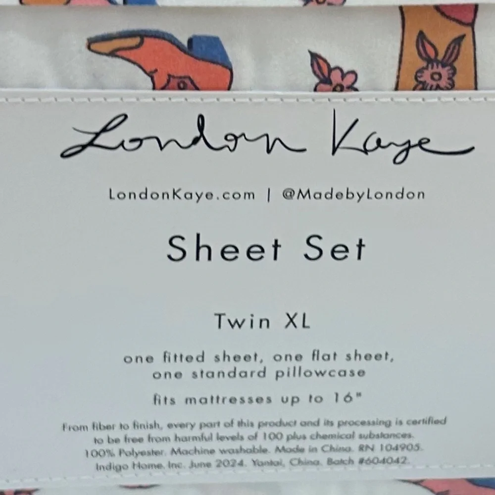 London Kaye Multicolored Cowboy Boots Western Twin XL Sheet Set New Cowgirl